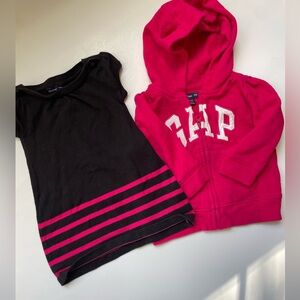 BabyGap sweater dress and hot pink hoodie bundle 6-12 months